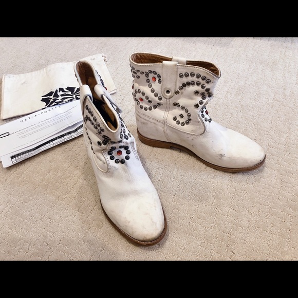 Isabel Marant Caleen White Western Ankle boot 38 - Picture 6 of 13